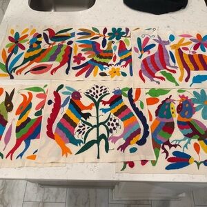 Vintage Embroidered Mexican placemats table linens